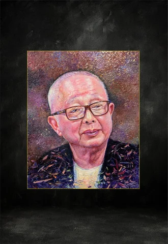 Honor palette knife oil painting 1 by Ajarn Somchai Songtechalerd